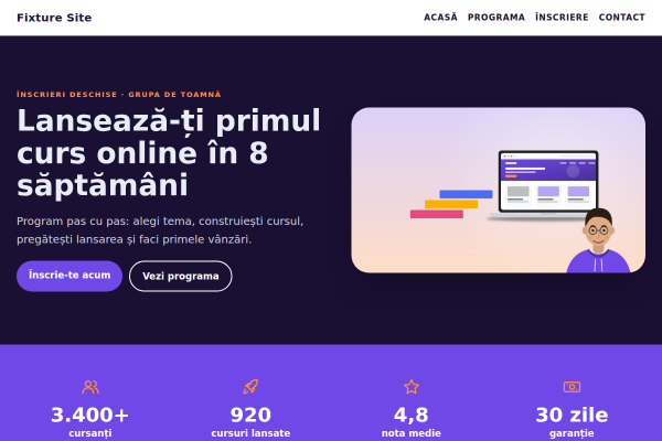 Șablon Academie cursuri online