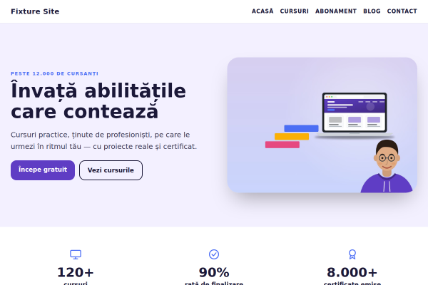 Șablon Platformă de cursuri online