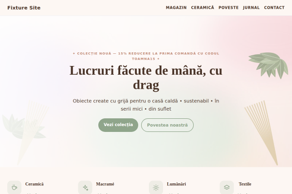 Șablon Magazin handmade