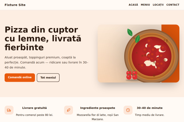 Șablon Pizzerie cu livrare